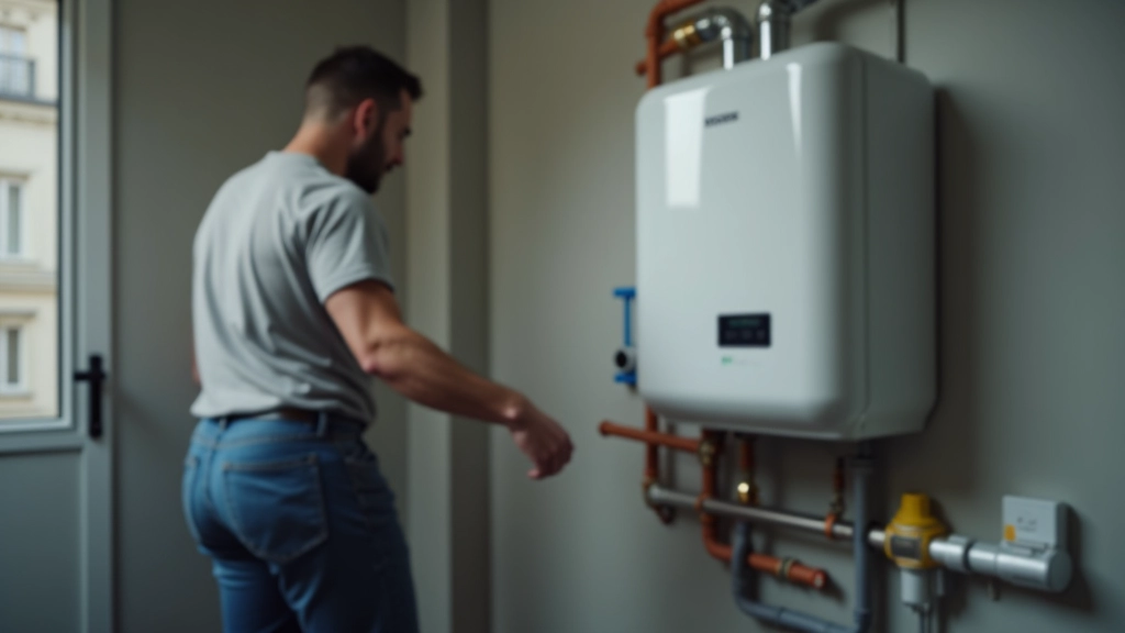 Heizungsanlage in modernem Wohngebäude mit Klimakontrollsystem