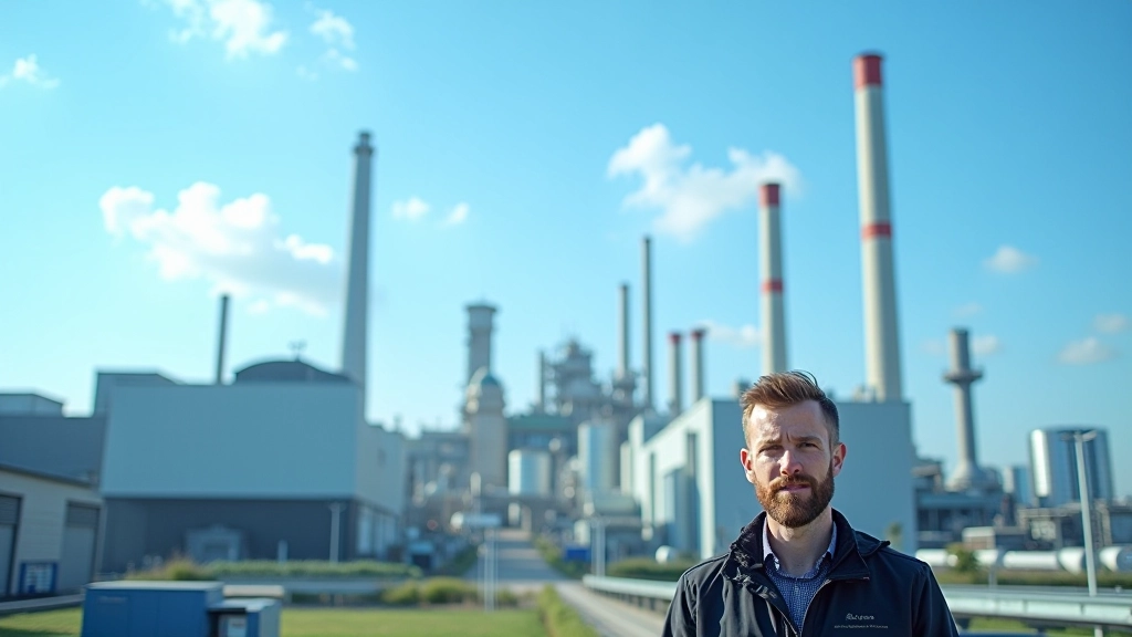 Industrieanlage mit modernen Filtern und Umwelttechnologie