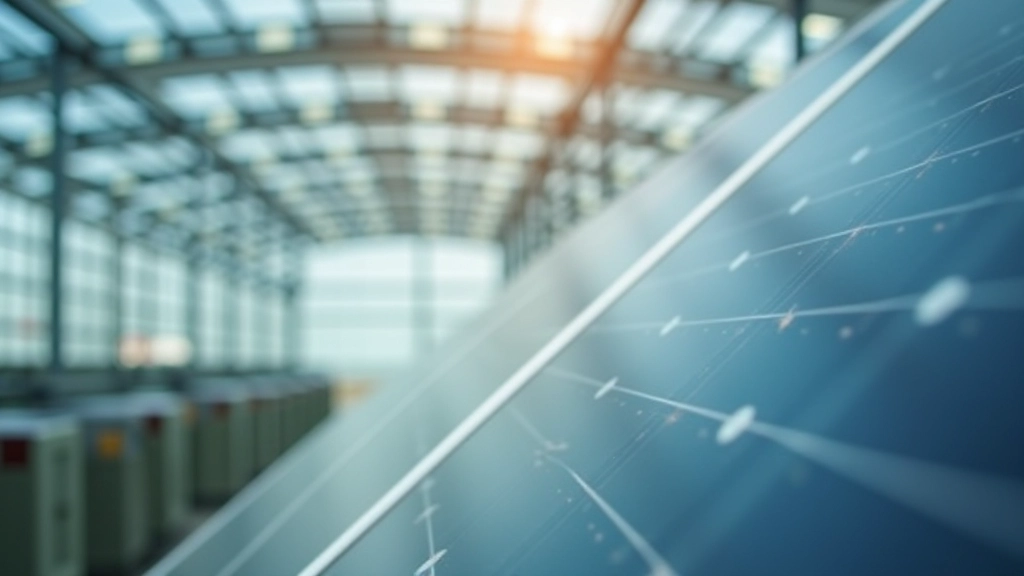 Moderne Fabrik mit grünen Energieanlagen und technischen Installationen