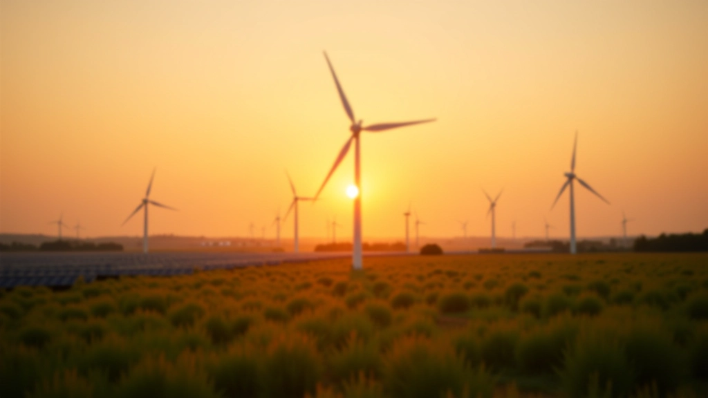 Windkraftanlage und Solarmodule unter blauem Himmel symbolisieren grüne Energiewende in Deutschland