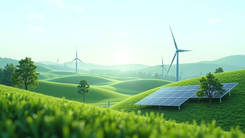 Nachhaltige Zukunft mit erneuerbaren Energien und grüner Transformation